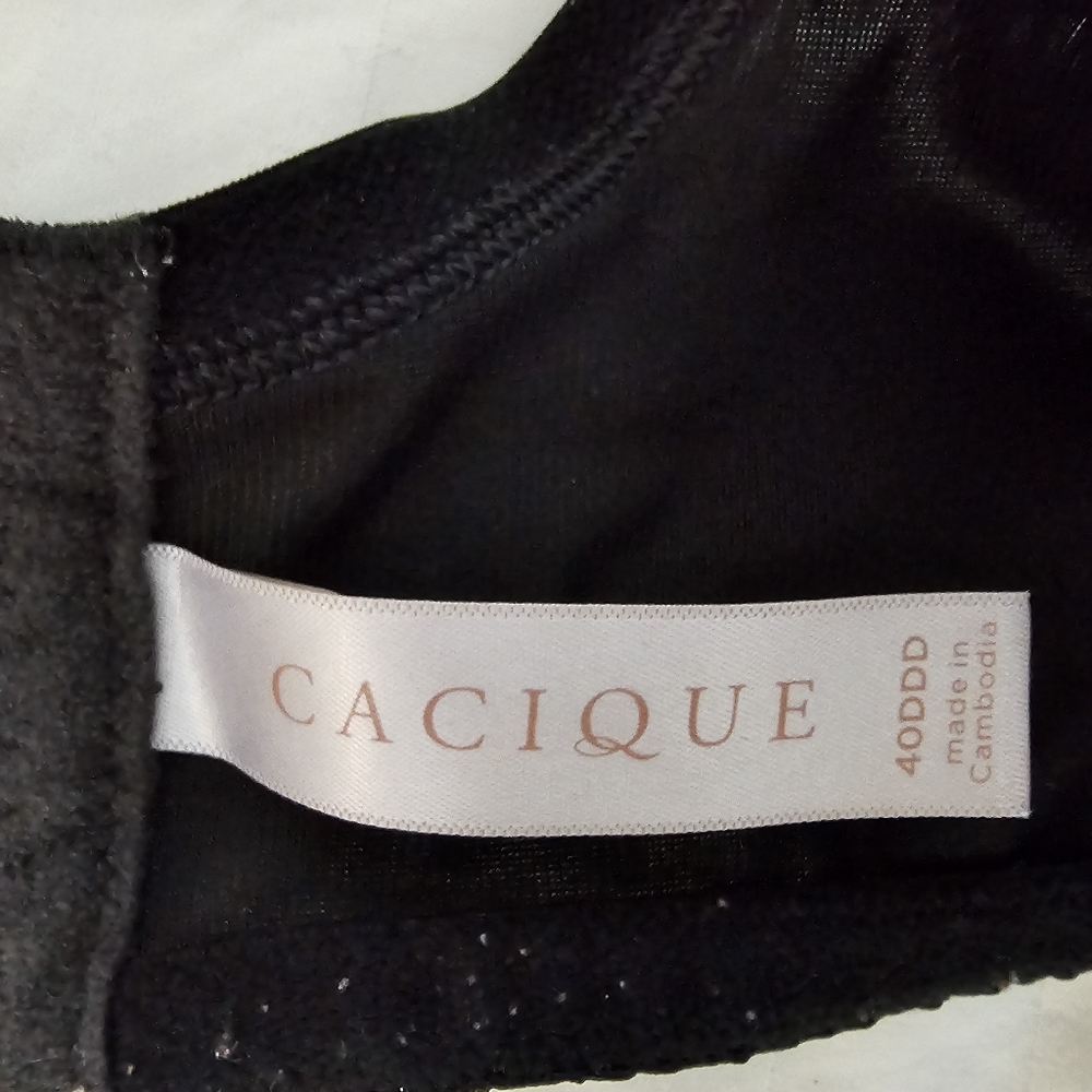 Cacique Smooth Lightly Lined Balconette in black / 40DDD - Picture 4 of 6